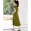 2025 New Chinese Style Green Slimming Summer Dress