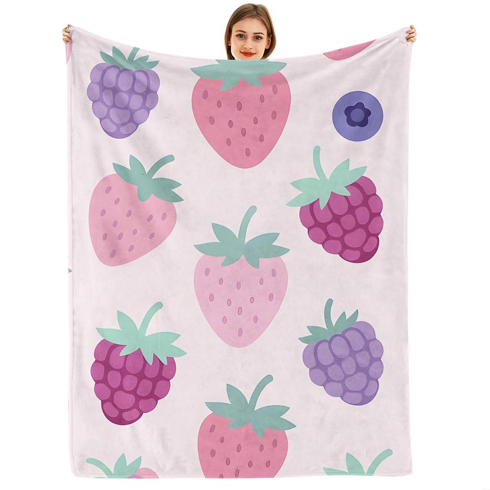 Misty Bloom Soft Flannel Blanket Breathable Warm Throw for Office Car Sofa Kids Room Birthday Xmas Gift