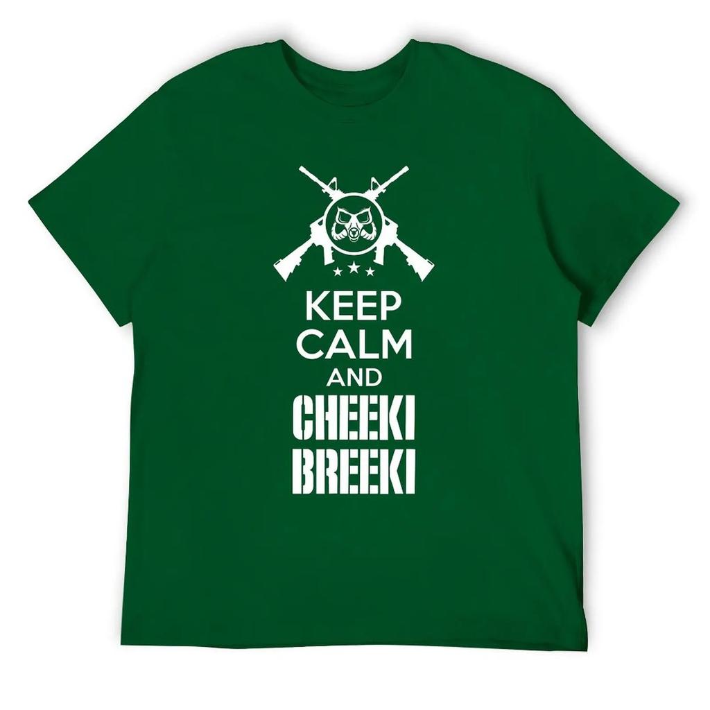 Keep Calm And Cheeki Breeki Essentiell Für T-Shirt Harajuku Kampagne Lustiges Witz-T-Shirt Lustige Grafik Zuhause Eur Größe