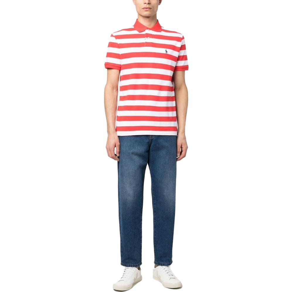 Polo Ralph Lauren SS23 Striped Logo Embroidered Short Sleeve Polo Shirt Men Tops 710898606-002