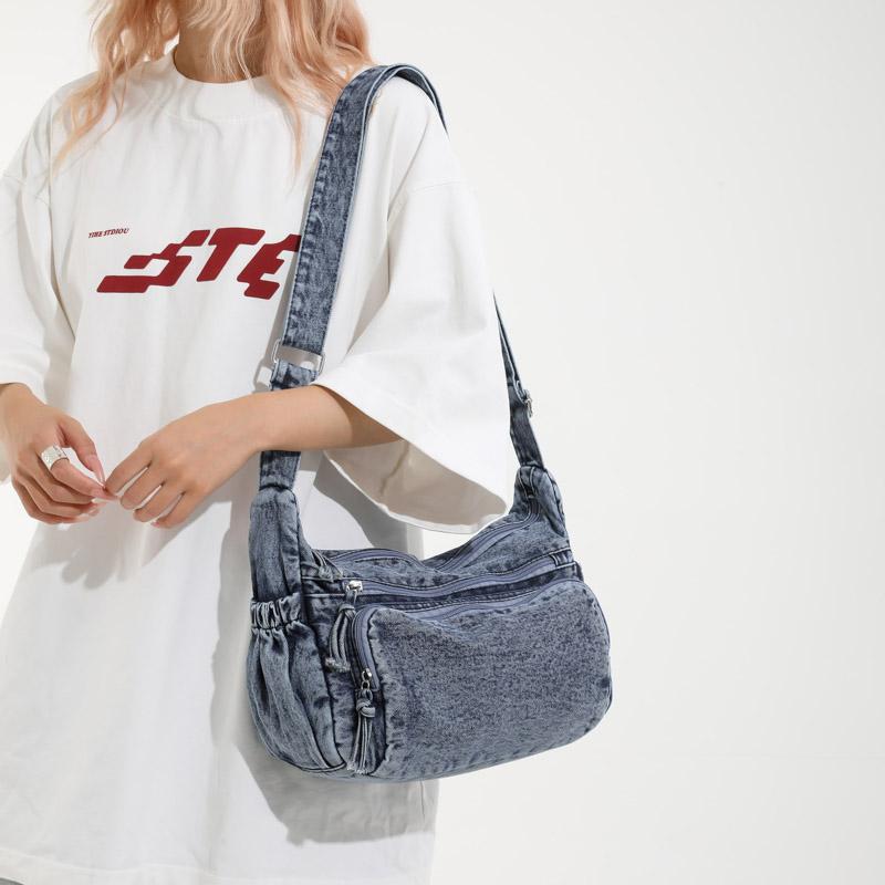New Women's Fashion Shoulder Bag Denim Tote Purse Crossbody Handbag with Long Strap for Ladies Girls Daily Use Shopping wallet