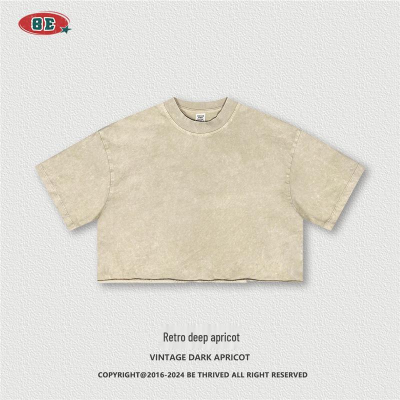 

Women s Trendy Distressed Round Neck Crop T-Shirt Extra Large