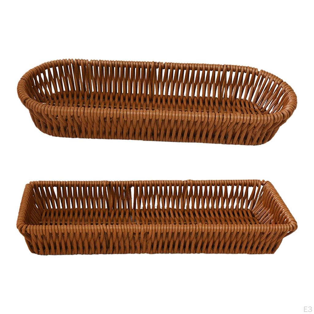 Handcrafted Wicker Utensil Holder and Bread Basket Set