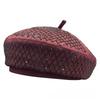 Black Water Drill Check Beret Hat For Women Summer Outdoor Fashion Accessory