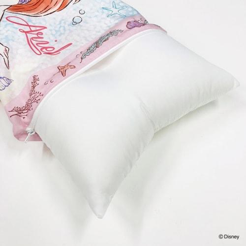 MORIPiLO Children's Pillowcase, Low-Profile, Disney Ariel and Flounder, Pink, Approx. 28x39cm, Skin-Friendly 100% Cotton, Washable, Character Merchand