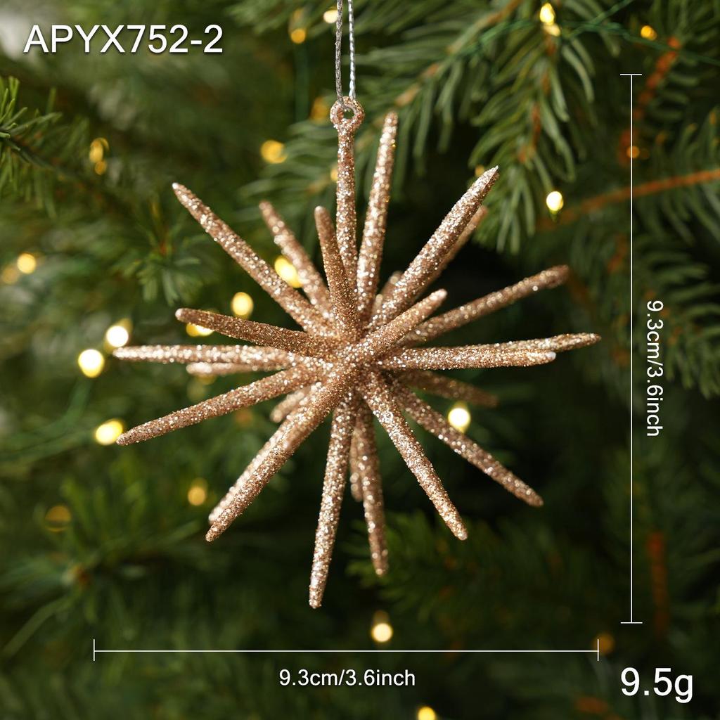 3D Glitter Explosion Star Acrylic Christmas Tree Ornament