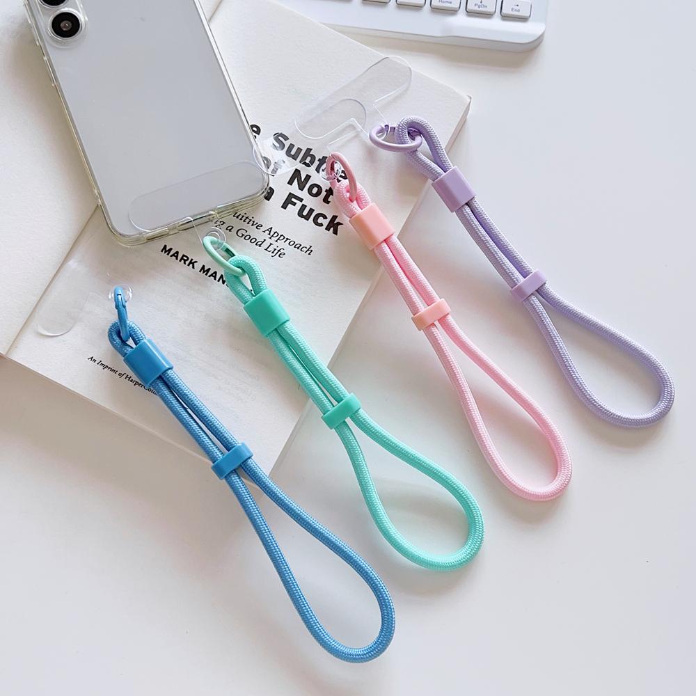 Adjustable Short Hand Wrist Strap for Mobile Phone Candy Color Simple Universal Lanyard Anti-Lost Strap Rope for Cell Phone