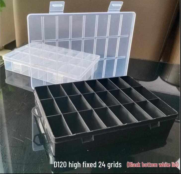 24-Compartment Transparent Jewelry Organizer Box
