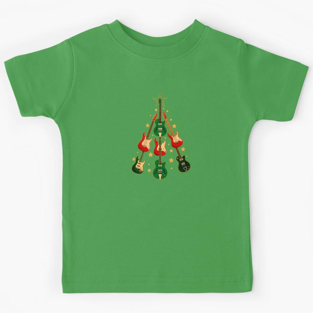 Christmas Tree Guitar Music Rock Design Kids T-Shirt 140