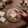 Parent Child Activity Supplies DIY Christmas Sun Catcher Kit, Faux Pearl Art Hanging Ornament, Santa Claus Festive Leisure Time Activities Xmas