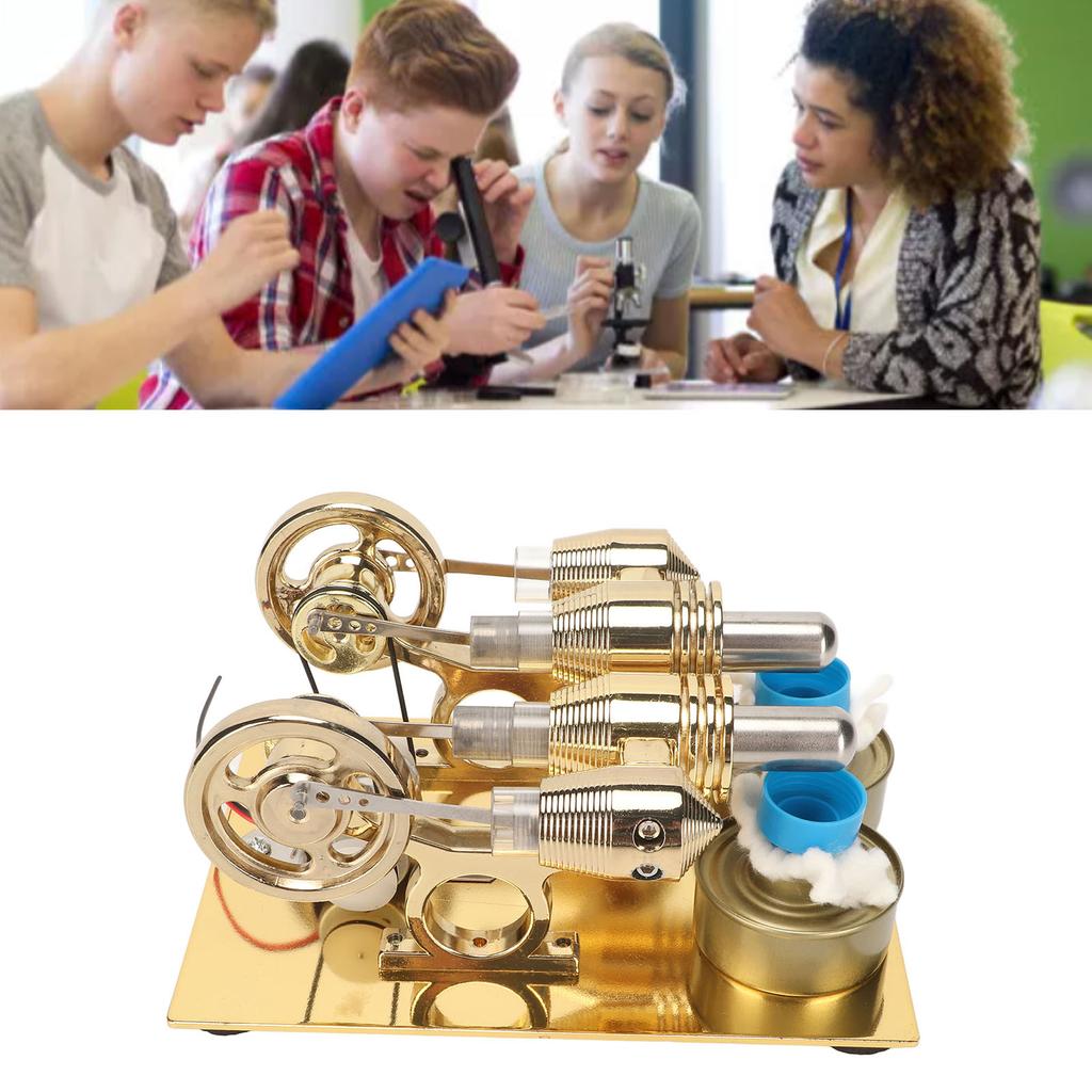 Hot  Stirling Engine Golden Color Easy Assembly Stainless Steel Stirling Engine Model for Teachin