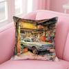 Aquarell Oldtimer Anime Kissenbezug Musterdruck Kissenbezug Wohnzimmer Sofakissenbezug Schlafzimmer Zimmerdekoration