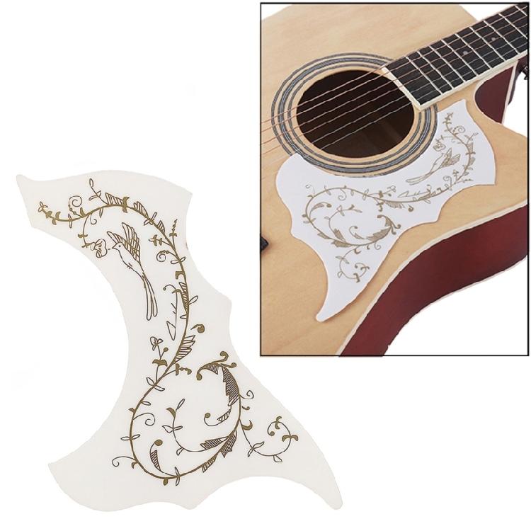 Akustikgitarren-Zubehör Weißes Blumiges PVC-Schlagbrett Langlebige Kleberückseite Oberflächenschutz GQ444A