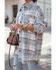 Azura Exchange Long Sleeve Plaid Shacket with Flap Pockets