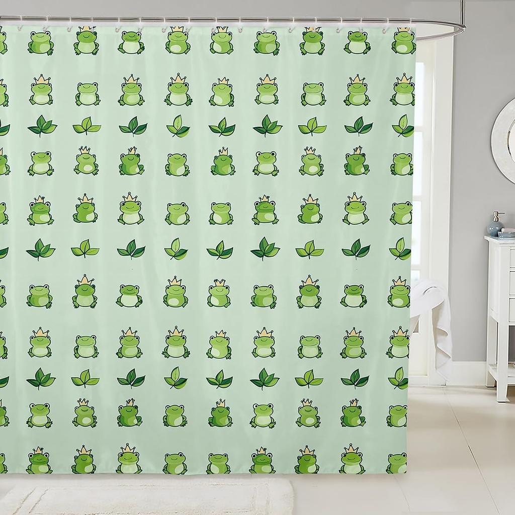 Cartoon Pig Shower Curtain Leopard Bow Bath Curtain for Boys Girls Teens Lovely Animal Cheetah Bathroom Shower Curtain Set