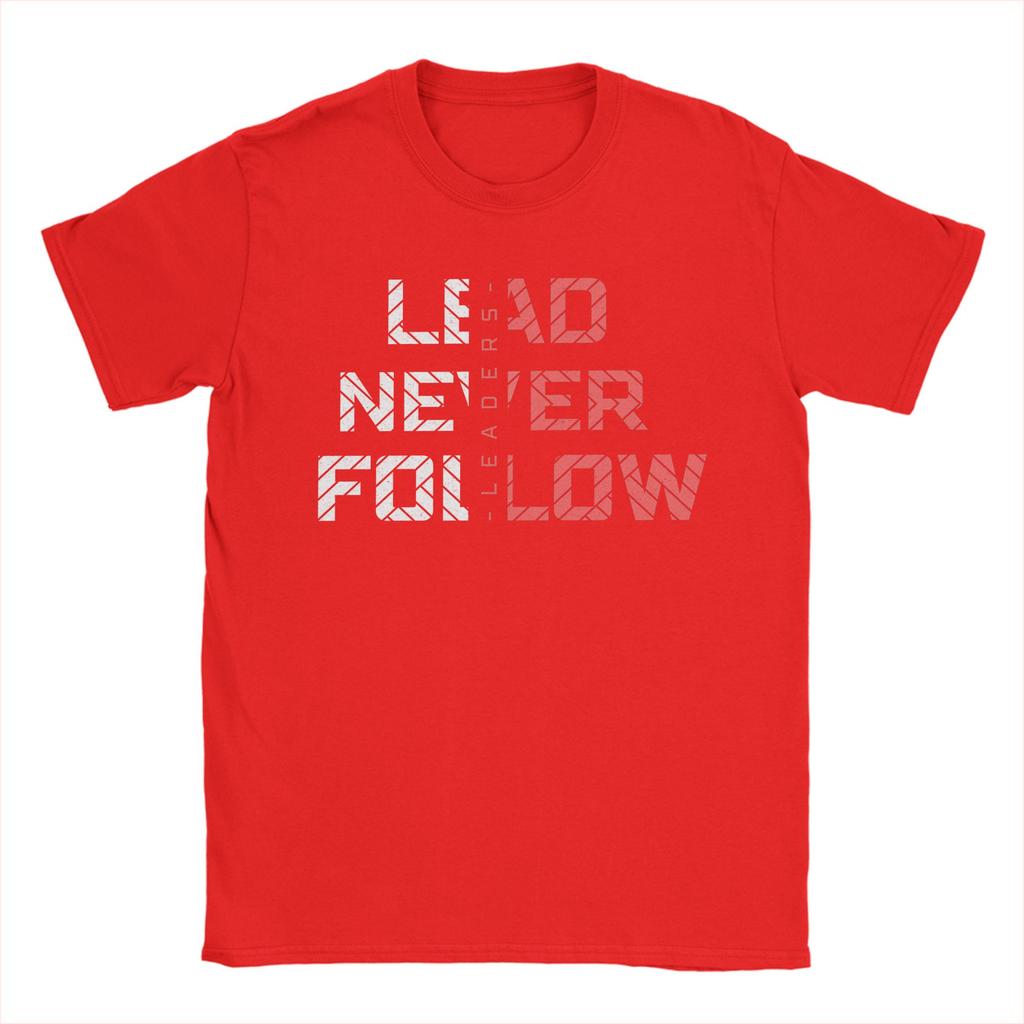 leader never follow leaders TShirts Men  Creative Pure Cotton Tee Shirt Crewneck Short Sleeve T Shirt Plus Size Tops