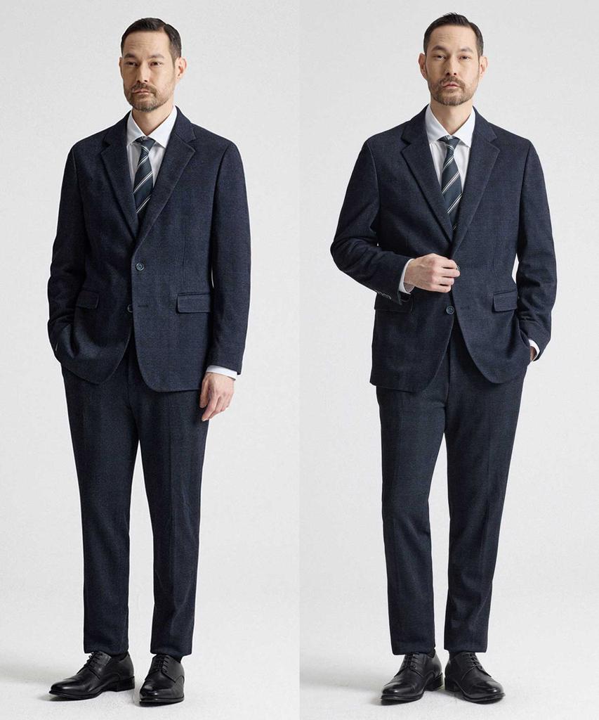Stco Comfort Glen Check Setup Set Navy (Relaxed Fit)_Sejva01Set