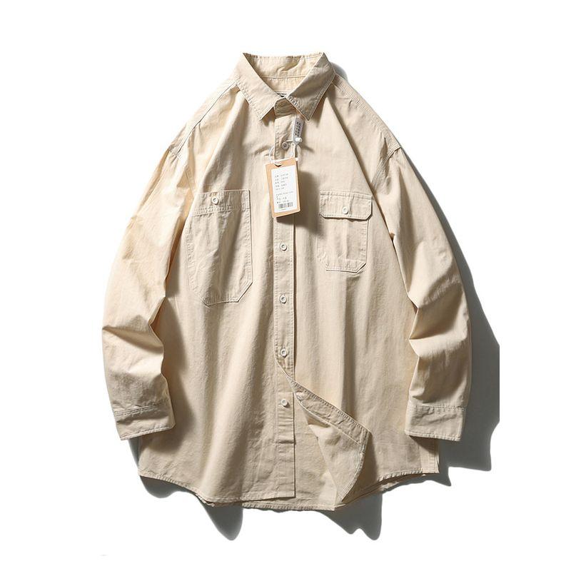 American Retro Workwear Shirt Men Long Sleeves Spring & Fall Profile Outwear Export Export Men's Clothing Loose Casual Shirt