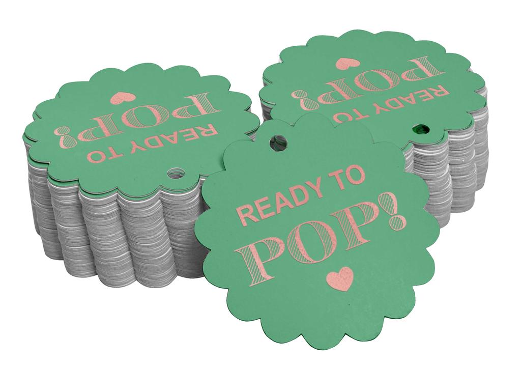 Inkdotpot Ready To Pop Baby Shower Bottle Tag Real Gold Foil Favor Hang Tags Pack Of