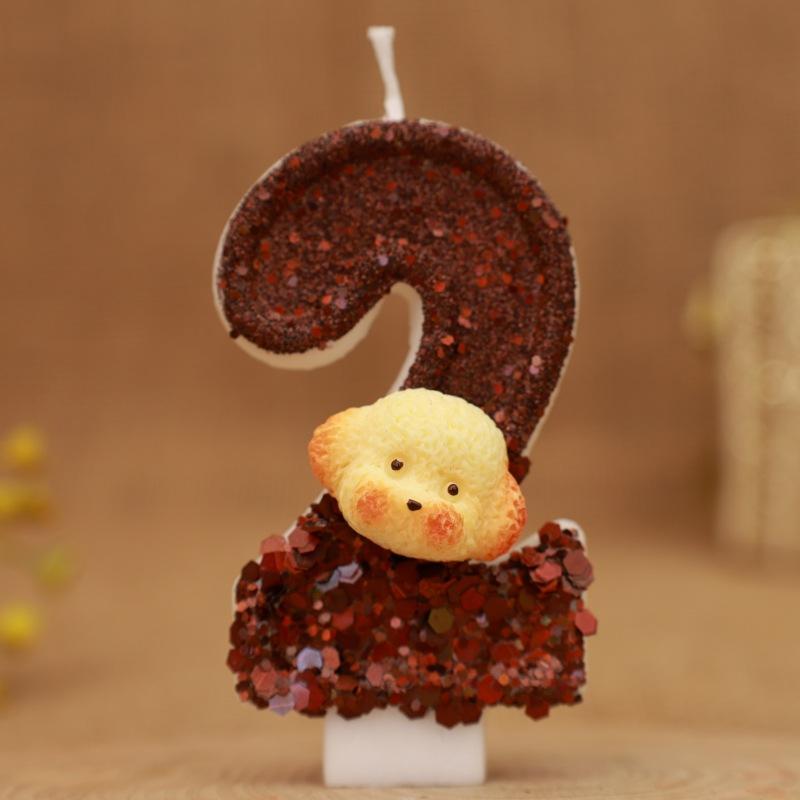 Creative Dog Head Digital Birthday Candle Cake Party Decoration First Birthday Celebration Candle