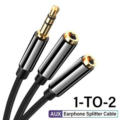 Kabel rozdzielacz słuchawek 3,5 mm męski na 2 żeńskie gniazda 3,5 mm Kabel przedłużający Adapter AUX do telefonu, laptopa, MP3 Kabel rozdzielacz audio