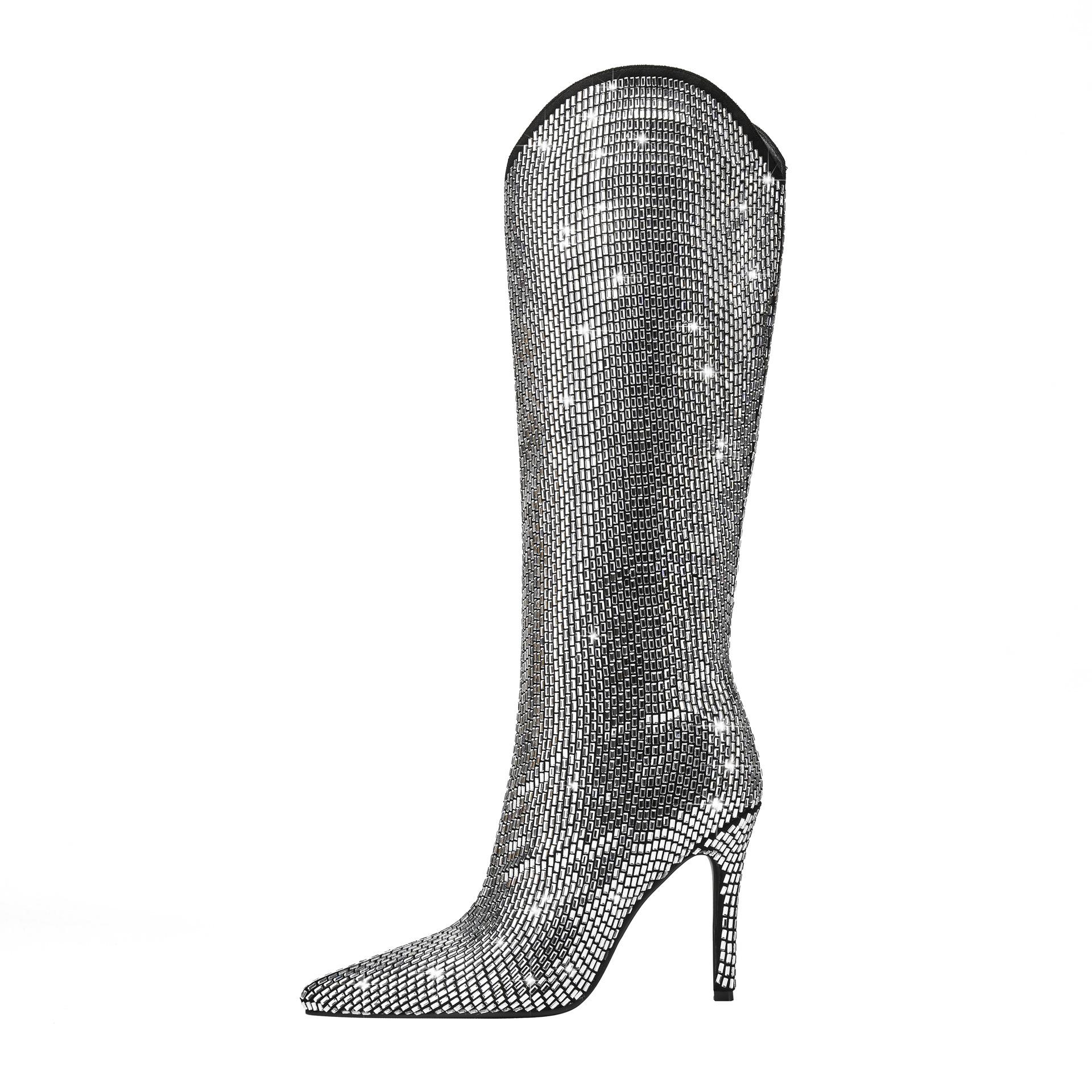 

Новинка 2023 года: длинные, со стразами, с полным носком, на высоком каблуке-шпильке, на одном каблуке, модные женские ботинки больших размеров 46