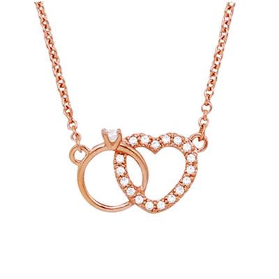 [N0667] - Rose Gold 'Love Queen' Gold Plated Necklace - 13x10 Mm