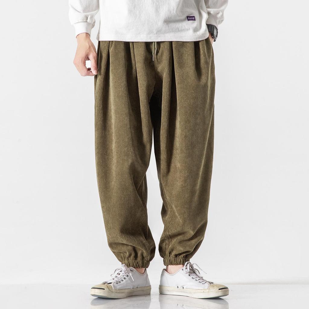 Corduroy Men's Harem Pants Fashion Men Jogging Sweatpants Big Size Cotton Woman Casual Trousers Streetwear Dropshipping