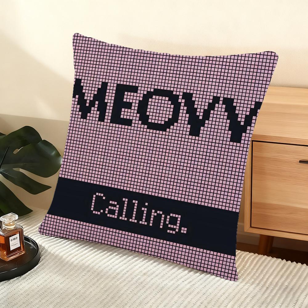 Korea Hot Girls Group Meowv Cushion Cover Silky Short Plush Home Sofa Cushion Cover - Invisible Zipper Home Decoration
