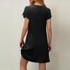 Women's Petal Short Sleeve V Neck Loose Color Swing Sundress With Pockets
