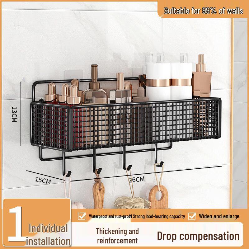 LIEI No-Drill Suction Cup Bathroom Storage Shelf