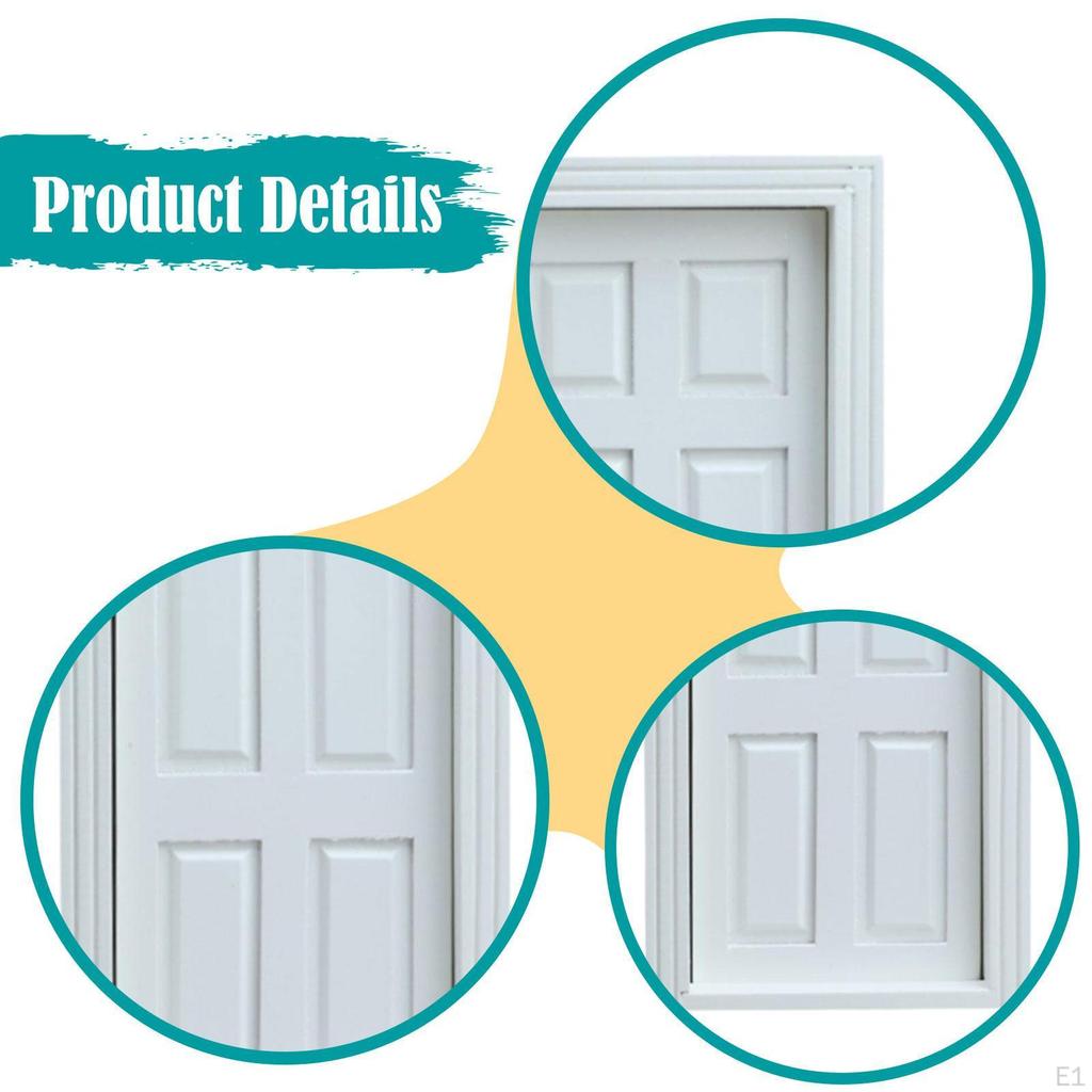 1:12 Scale Dollhouse Door, Doll Accessories Decoration, Mini Model for DIY Scene, Bedroom Decor