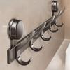Hakenleiste aus Aluminiumlegierung, Wandmontage mit Doppel-Saugnapf zum Aufhängen, Bohrerfreie Saugnapf-Handtuchstange und Hutständer zum Aufhängen von Handtüchern, Mänteln, Hüten