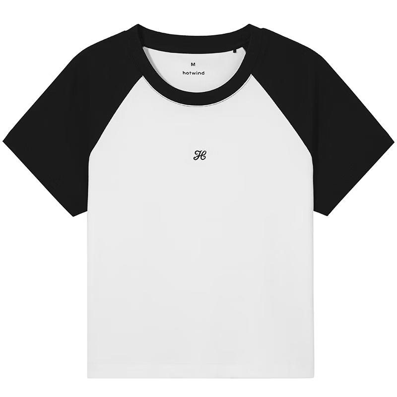Hotwind Women s Letter Raglan Short Sleeve T-Shirt S