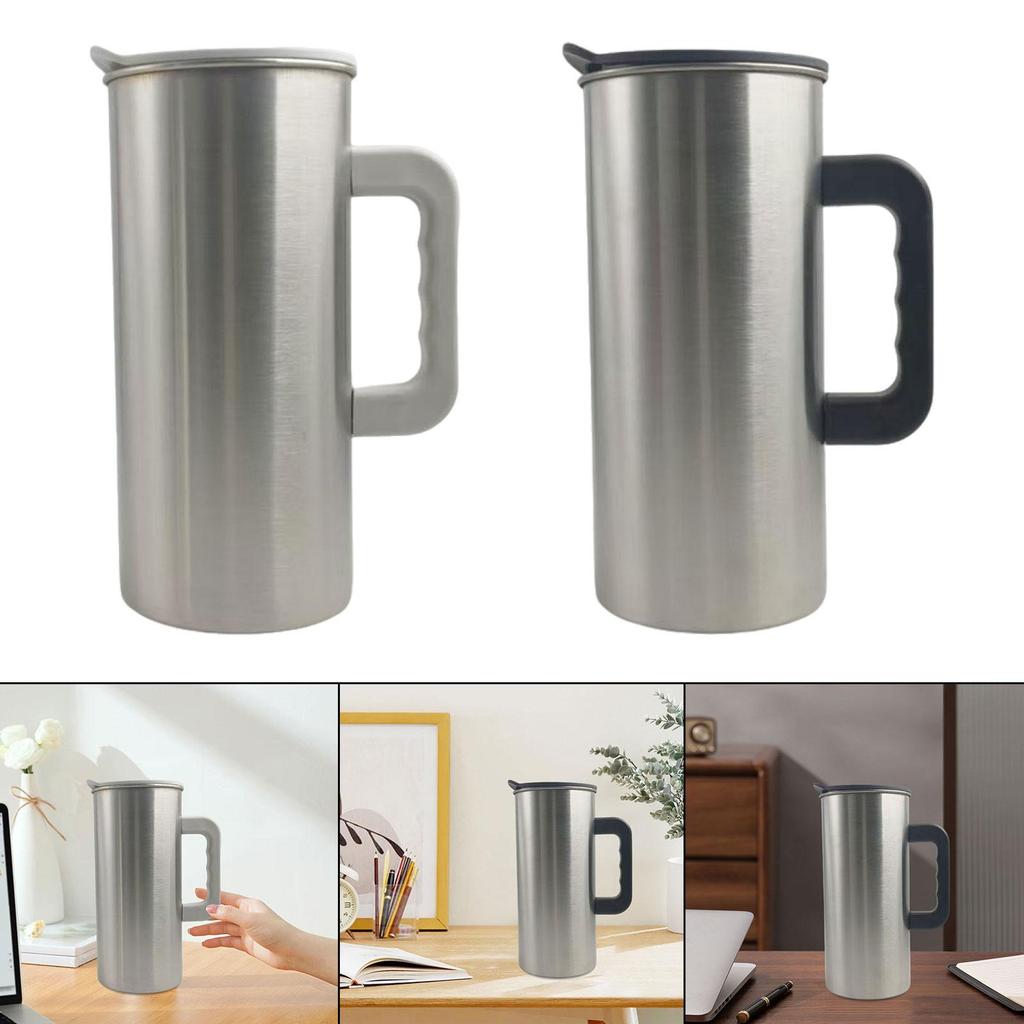 Stainless Steel Jug with Lid And Handle, Versatile, Easy-to-clean Portable Kettle, Beverage Container for Hotel And Home