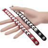 Punk Round Dome Rivet PU Leather Bracelet, Adjustable Stainless Steel Snap Wrist Cuff Unisex Gothic Rock Wristband