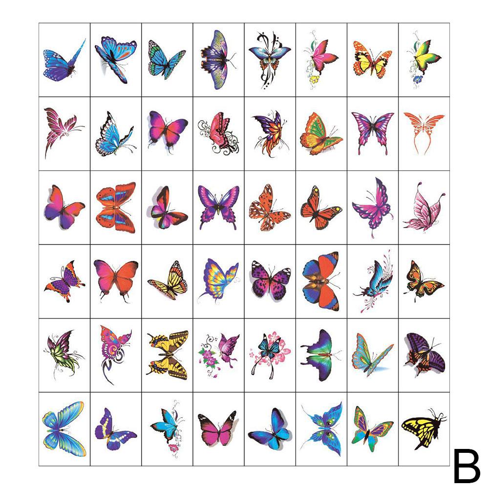 20/50pcs Waterproof Tattoo Stickers Sexy Simulation Collarbone Stickers Tattoo Butterfly Flower K9U6