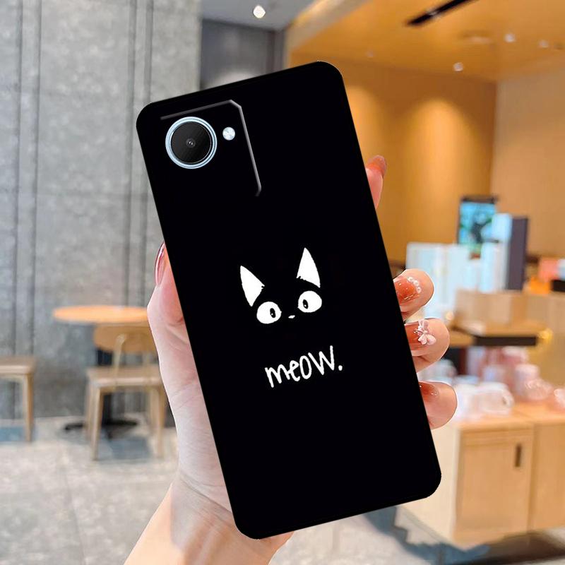 

Милый чехол с изображением черного кота для Realme C55 C33 C31 C35 C30 C11 C15 C25s C21Y GT Neo 5 3T 2T 8 9 10 11 Pro Plus Realme C30