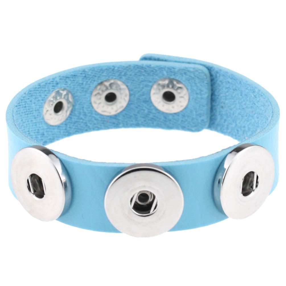 14 Colors Snap Button PU Leather Bracelet Adjustable Wristband for Men Women Gothic Punk Jewelry