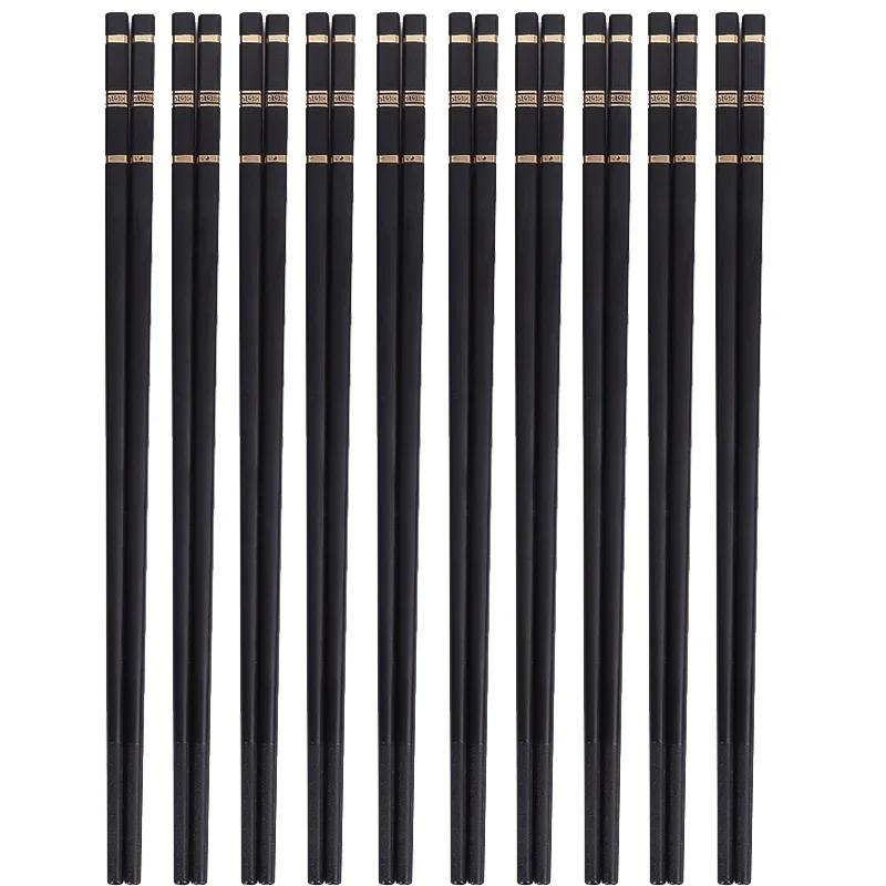 Metal Alloy Chinese Chopstick Reusable Non-slip Sushi Food Chop Sticks Japanese Korean Chopsticks Kitchen Tableware Accessories
