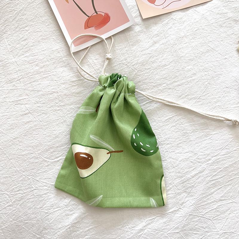 Floral Mini Cotton Drawstring Pouch for Jewelry, Cosmetics, & Lipstick - Dustproof & Cute
