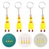 Set of 4 Screaming Surprise Chicken Keychains Miniature Stress Reliever Keyrings Perfect for Cell Phones and Bags - -