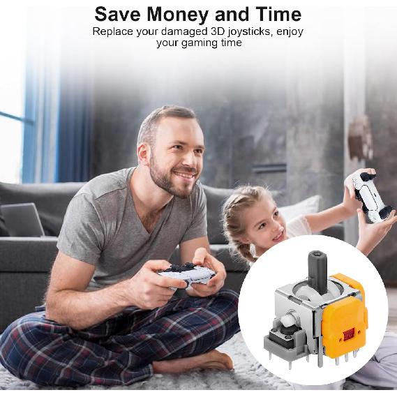 6PCS Hall Effect Joysticks for PS5 Controller, 3D Analog Sensor Wheel Thumbsticks Replacement for PlayStation 5 Controller