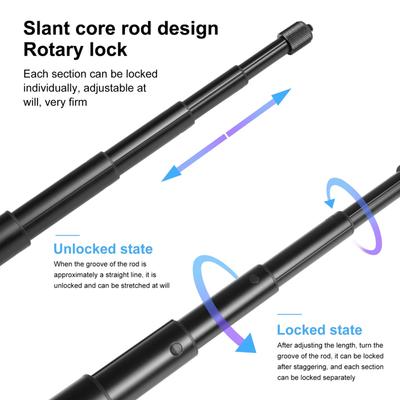 Motorcykel Cykel Selfie Stick Styrfäste Kamerafäste 27,9 cm-113,5 cm Justerbar längd med