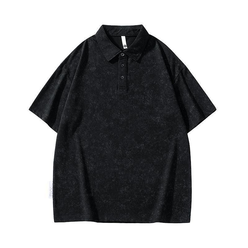 Men's Short-sleeved POLO Shirt Summer Heavy Lapel T-shirt Men's Lapel Thin Short T-top
