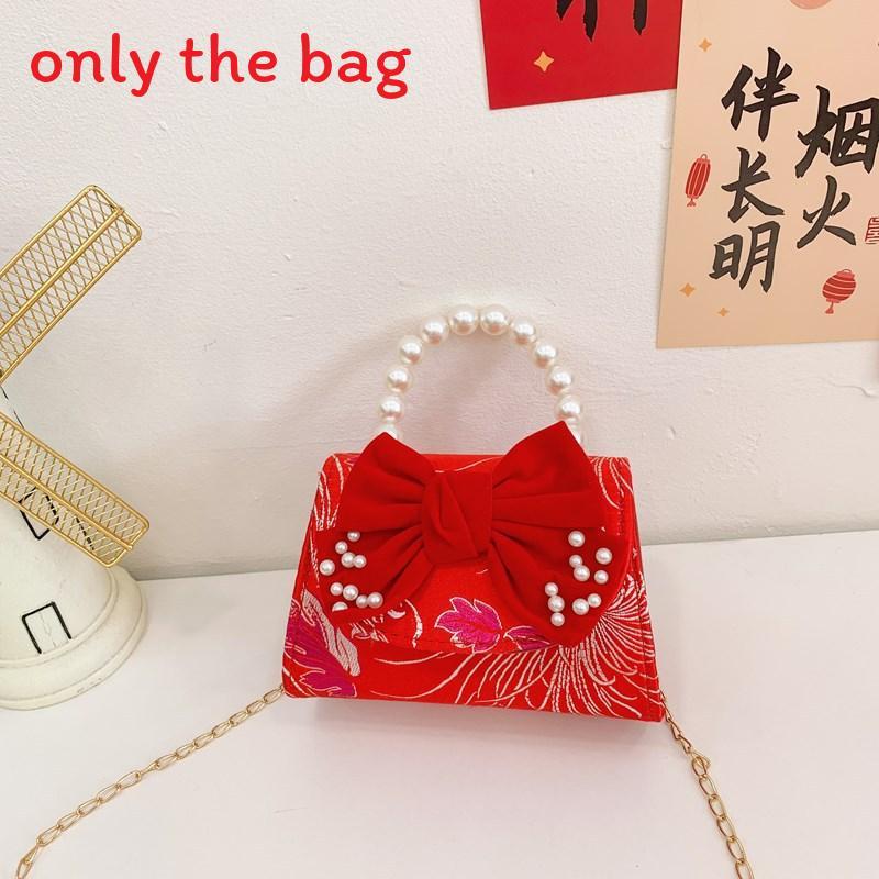 Childrens Elegant Artificial Pearl Handbag With Sequin Bow For School And Parties