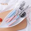 Food Cutlery Ceramic Handle Dining Rounded Corners Convenient Cutter Fork Spoon Dinner Cutlery Home Supplies