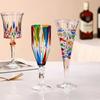 1/2pcs Hand Drawn Diamond Carved Crystal Glass Cup Rainbow Diamond Gloss Champagne Cup Thickened Design Red Wine Tall Glasses