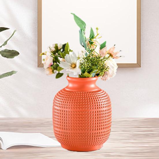 Plastic Flower Vase Indoor Outdoor Modern Real Dried Flower Holder Floral Arrangement