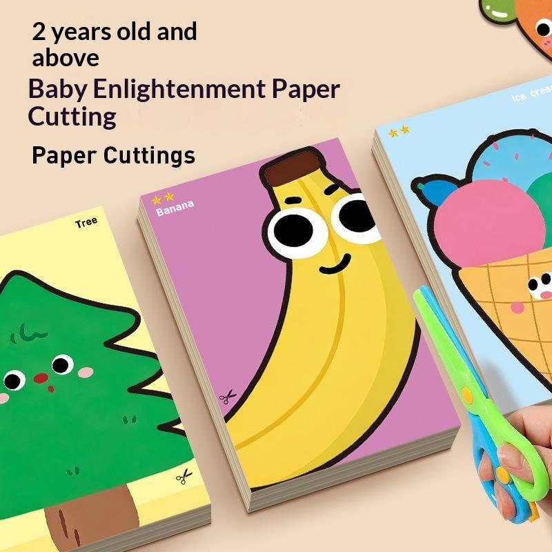 Handmade Paper Cuttings Interesting Origami Suit Dinosaur/Mushroom Patterns Including Scissors Parent-Child Interactive Toys